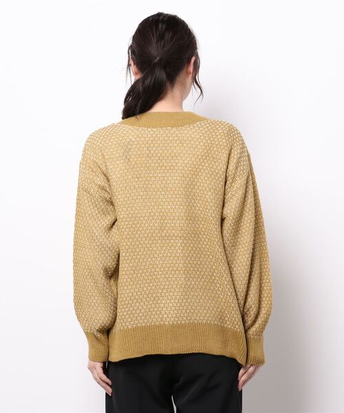 Samansa Mos2 blue（サマンサモスモスブルー）の「リンクス柄カーディガン（カーディガン/ボレロ・レディース・ブラック/グリーン/マスタード・ﾌﾘ-）」の5枚目の写真