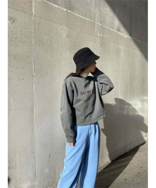 MOUSSY（マウジー）の「MOUSSY EMBLEM OVERDYE プルオーバー（スウェット・レディース・ホワイト/ライトカーキ/ライトイエロー/ライトブラック・FREE）」の22枚目の写真
