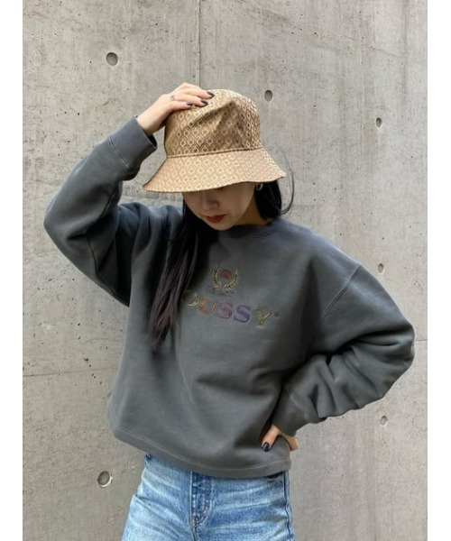 MOUSSY（マウジー）の「MOUSSY EMBLEM OVERDYE プルオーバー（スウェット・レディース・ホワイト/ライトカーキ/ライトイエロー/ライトブラック・FREE）」の6枚目の写真
