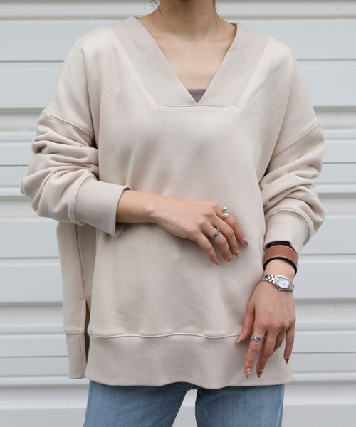 N A S 深vネックオーバーサイズスウェットトップス スウェット N A S ナス のファッション通販 Zozotown