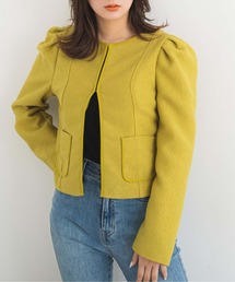 ◆ショルダーボリュームノーカラージャケット