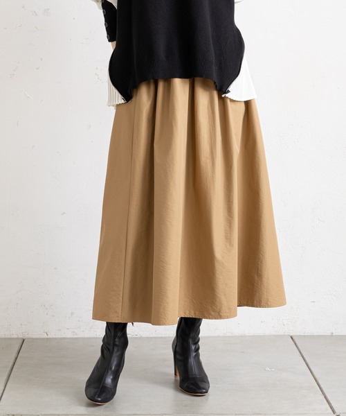 prose verse（プロズヴェール）の「メモリータフタギャザーフレアスカート（スカート・レディース・ブラック/ベージュ/グリーン・ﾌﾘ-）」の3枚目の写真