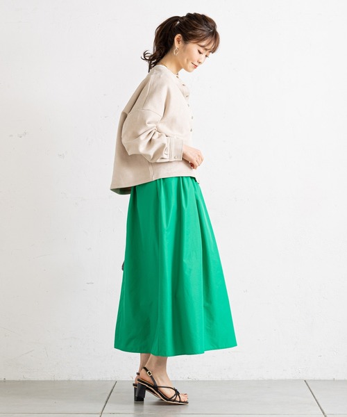 prose verse（プロズヴェール）の「メモリータフタギャザーフレアスカート（スカート・レディース・ブラック/ベージュ/グリーン・ﾌﾘ-）」の8枚目の写真