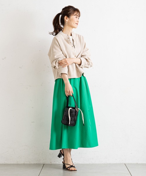 prose verse（プロズヴェール）の「メモリータフタギャザーフレアスカート（スカート・レディース・ブラック/ベージュ/グリーン・ﾌﾘ-）」の14枚目の写真