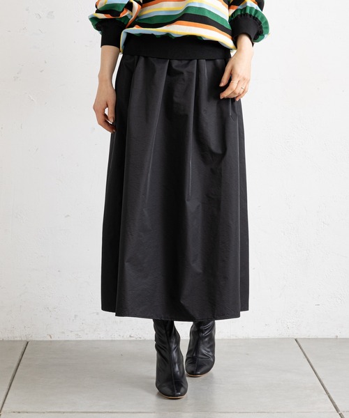 prose verse（プロズヴェール）の「メモリータフタギャザーフレアスカート（スカート・レディース・ブラック/ベージュ/グリーン・ﾌﾘ-）」の9枚目の写真