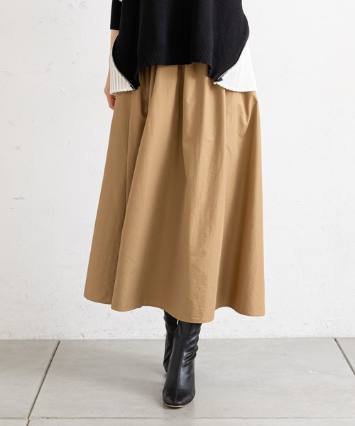 prose verse（プロズヴェール）の「メモリータフタギャザーフレアスカート（スカート・レディース・ブラック/ベージュ/グリーン・ﾌﾘ-）」の16枚目の写真