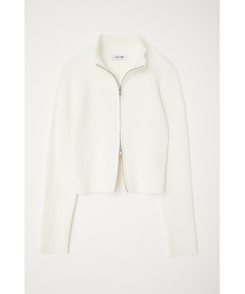 LAGUA GEM（ラグアジェム）の「FRONT ZIP 2WAY TOPS（ニット/セーター・レディース・ブラック/ライトグリーン/ホワイト・FREE）」の15枚目の写真