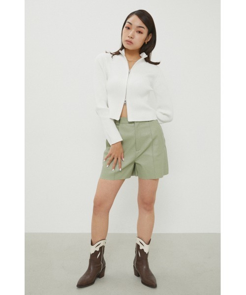 LAGUA GEM（ラグアジェム）の「FRONT ZIP 2WAY TOPS（ニット/セーター・レディース・ブラック/ライトグリーン/ホワイト・FREE）」の13枚目の写真