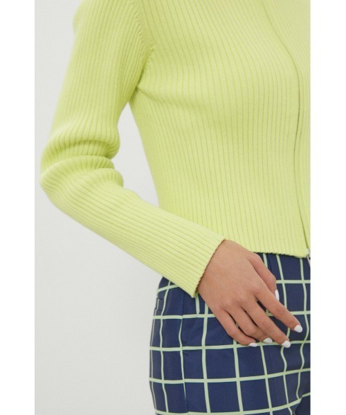 LAGUA GEM（ラグアジェム）の「FRONT ZIP 2WAY TOPS（ニット/セーター・レディース・ブラック/ライトグリーン/ホワイト・FREE）」の12枚目の写真