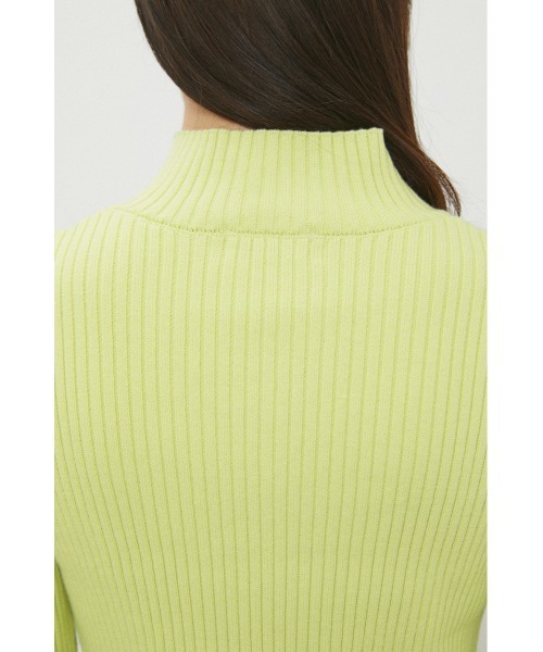 LAGUA GEM（ラグアジェム）の「FRONT ZIP 2WAY TOPS（ニット/セーター・レディース・ブラック/ライトグリーン/ホワイト・FREE）」の6枚目の写真