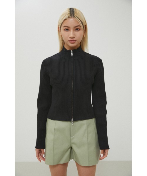 LAGUA GEM（ラグアジェム）の「FRONT ZIP 2WAY TOPS（ニット/セーター・レディース・ブラック/ライトグリーン/ホワイト・FREE）」の19枚目の写真