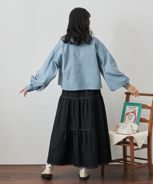 MERLOT（メルロー）の「デニムティアードスカート（デニムスカート・レディース・ブラック/ブルー・FREE）」の22枚目の写真