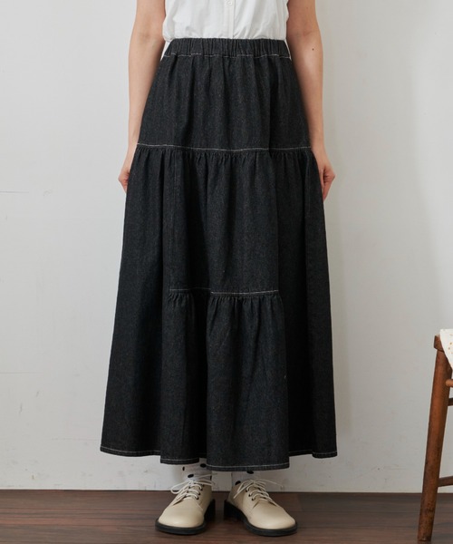 MERLOT（メルロー）の「デニムティアードスカート（デニムスカート・レディース・ブラック/ブルー・FREE）」の21枚目の写真