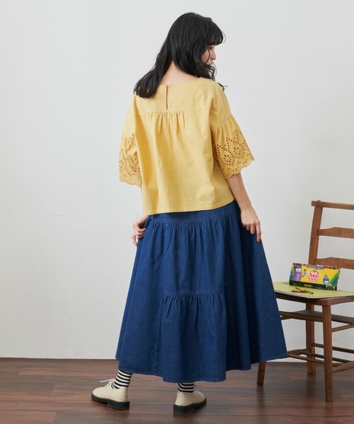 MERLOT（メルロー）の「デニムティアードスカート（デニムスカート・レディース・ブラック/ブルー・FREE）」の18枚目の写真