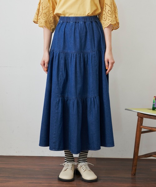 MERLOT（メルロー）の「デニムティアードスカート（デニムスカート・レディース・ブラック/ブルー・FREE）」の17枚目の写真