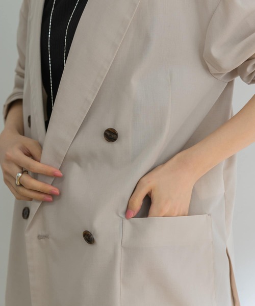 URBAN RESEARCH(アーバンリサーチ)の「『UR TECH Smart Linen Touch』リネンブレンドジャケット(その他アウター・レディース・チャコールグレー/ベージュ系その他/ブルー・FREE)」の15枚目の写真