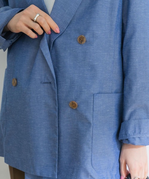 URBAN RESEARCH(アーバンリサーチ)の「『UR TECH Smart Linen Touch』リネンブレンドジャケット(その他アウター・レディース・チャコールグレー/ベージュ系その他/ブルー・FREE)」の5枚目の写真