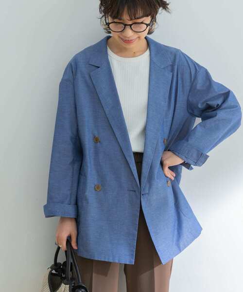 URBAN RESEARCH(アーバンリサーチ)の「『UR TECH Smart Linen Touch』リネンブレンドジャケット(その他アウター・レディース・チャコールグレー/ベージュ系その他/ブルー・FREE)」の8枚目の写真