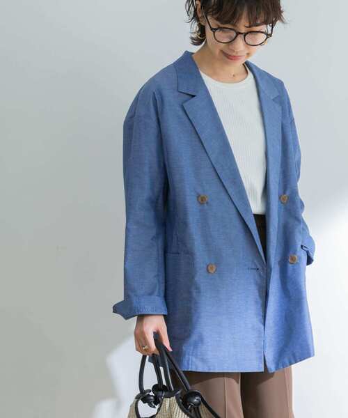 URBAN RESEARCH(アーバンリサーチ)の「『UR TECH Smart Linen Touch』リネンブレンドジャケット(その他アウター・レディース・チャコールグレー/ベージュ系その他/ブルー・FREE)」の9枚目の写真