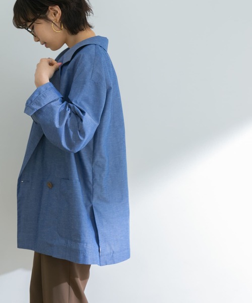 URBAN RESEARCH(アーバンリサーチ)の「『UR TECH Smart Linen Touch』リネンブレンドジャケット(その他アウター・レディース・チャコールグレー/ベージュ系その他/ブルー・FREE)」の10枚目の写真