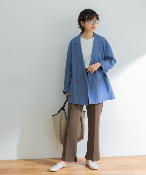 URBAN RESEARCH(アーバンリサーチ)の「『UR TECH Smart Linen Touch』リネンブレンドジャケット(その他アウター・レディース・チャコールグレー/ベージュ系その他/ブルー・FREE)」の13枚目の写真