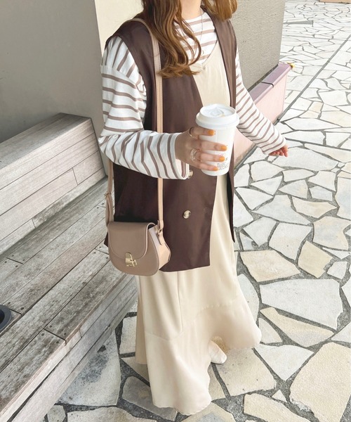 apres jour（アプレジュール）の「マーメイドキャミワンピース【ZOZOTOWN限定アイテム】（ワンピース・レディース・ライトベージュ/ピンク/ブラック・X-LARGE/フリー）」の3枚目の写真