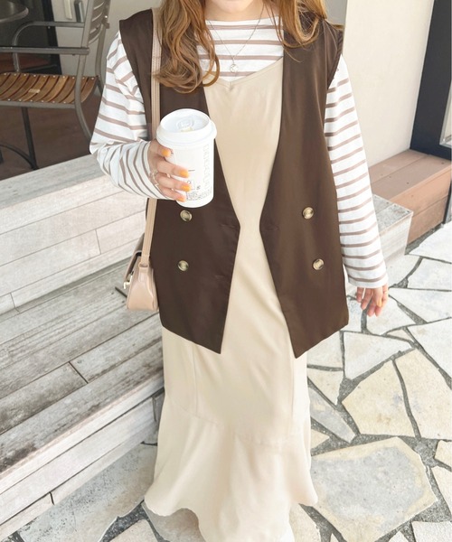 apres jour マーメイドキャミワンピース ブラウン apres jour リブマーメイドキャミワンピース ブラウン XL｜Yahoo