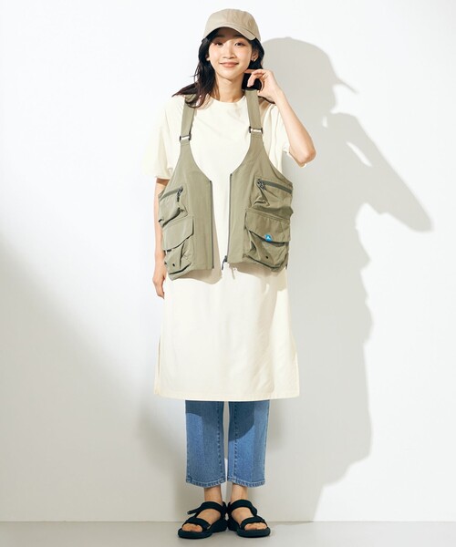SHARE PARK（シェアパーク）の「【LADIES】UVカット ロゴ半袖カットワンピース（ワンピース・レディース・ホワイト系/ベージュ系/オールドローズ系/ブルー系・X-SMALL/MEDIUM/SMALL）」の10枚目の写真