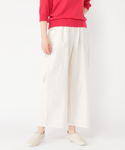 studio CLIP（スタディオクリップ）の「配色ステッチワークパンツ（その他パンツ・レディース・オフホワイト/カーキ・MEDIUM/LARGE）」の2枚目の写真