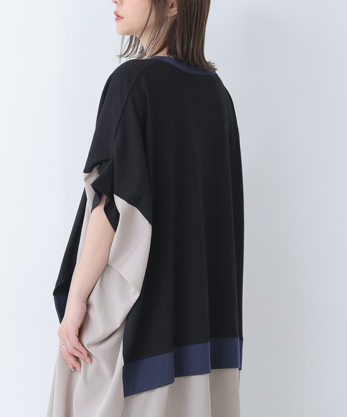 osharewalker（オシャレウォーカー）の「【廃盤】『異素材ドッキング変形デザインカットソー』（Tシャツ/カットソー・レディース・グレイッシュベージュ/ブラック・FREE）」の16枚目の写真