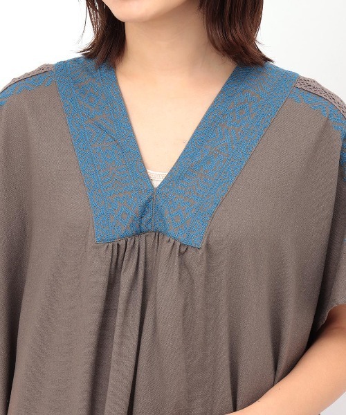 チチカカ（チチカカ）の「キカクロス刺繍ワンピース（ワンピース・レディース・ベージュ/カーキ/モカ・FREE）」の12枚目の写真