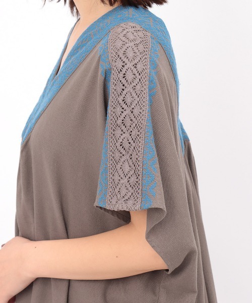 チチカカ（チチカカ）の「キカクロス刺繍ワンピース（ワンピース・レディース・ベージュ/カーキ/モカ・FREE）」の14枚目の写真