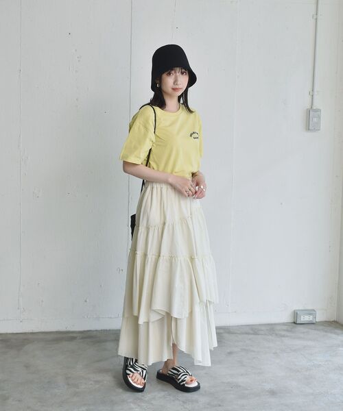 RETRO GIRL(レトロガール)の「ティアードフレアスカート(スカート・レディース・ライトグレー/ブラック/オフホワイト・FREE)」の16枚目の写真