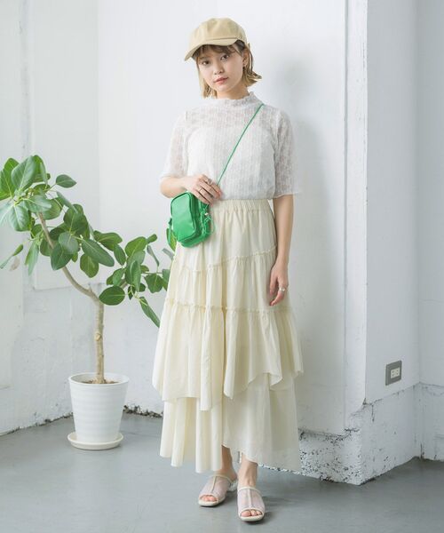 RETRO GIRL(レトロガール)の「ティアードフレアスカート(スカート・レディース・ライトグレー/ブラック/オフホワイト・FREE)」の17枚目の写真