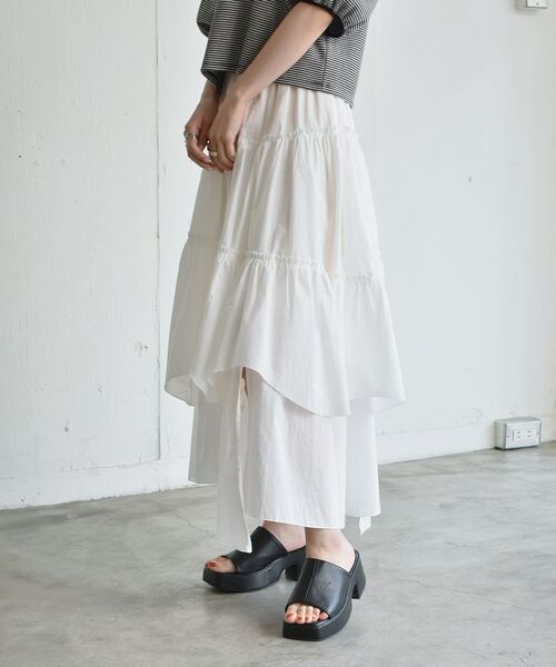 RETRO GIRL(レトロガール)の「ティアードフレアスカート(スカート・レディース・ライトグレー/ブラック/オフホワイト・FREE)」の13枚目の写真