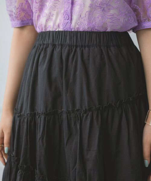 RETRO GIRL(レトロガール)の「ティアードフレアスカート(スカート・レディース・ライトグレー/ブラック/オフホワイト・FREE)」の21枚目の写真