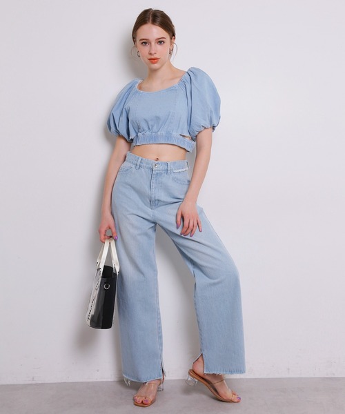 Seemi. byNICECLAUP（ シーミーバイナイスクラップ）の「Seemi　PVCロゴバック（ショルダーバッグ・レディース・ブラック/アイボリー・ONE SIZE）」の5枚目の写真