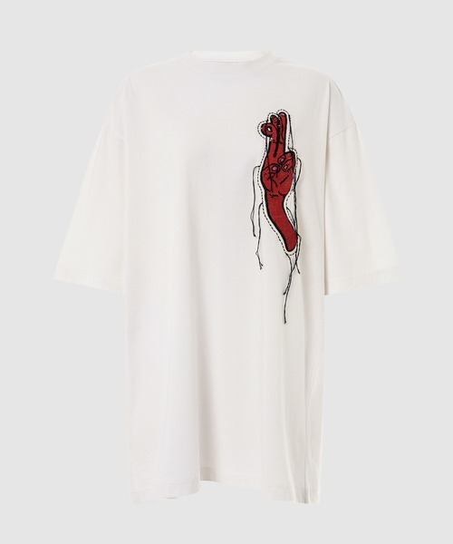 Dhruv Kapoor(ドゥルーフ・カプール)の「HAND EMBROIDERED MUDRA T-SHIRT(Tシャツ/カットソー・レディース・ブラック/ブルー/ホワイト・S/M)」の2枚目の写真