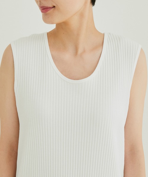 【サステナブル】【TRUECOTTON】[前後2WAY]オーガニックコットンリブワンピース