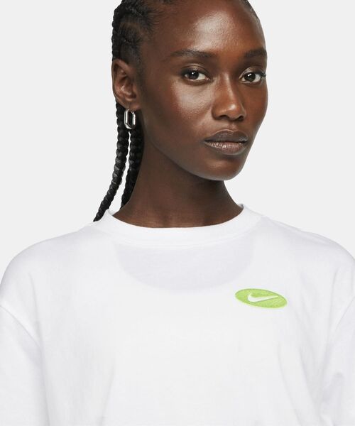 NIKE(ナイキ)の「《セットアップ対応商品》ナイキ スポーツウェア アイコン クラッシュ ウィメンズ ショートスリーブ タイ トップ / Nike Sportswear Icon Clash Women's Short-Sleeve Tie Top(Tシャツ/カットソー・レディース・ホワイト/ピンク系その他2/ブラック・S/M/L/2XL/XL/XS)」の5枚目の写真