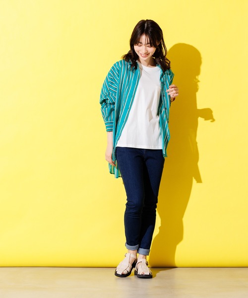 hunch(ハンチ)の「シンプル ノースリーブプルオーバー(Tシャツ/カットソー・レディース・グレー/ブラック/ブラウン系その他/ピンク/ブルーグリーン/ホワイト系その他/オフホワイト・FREE)」の9枚目の写真