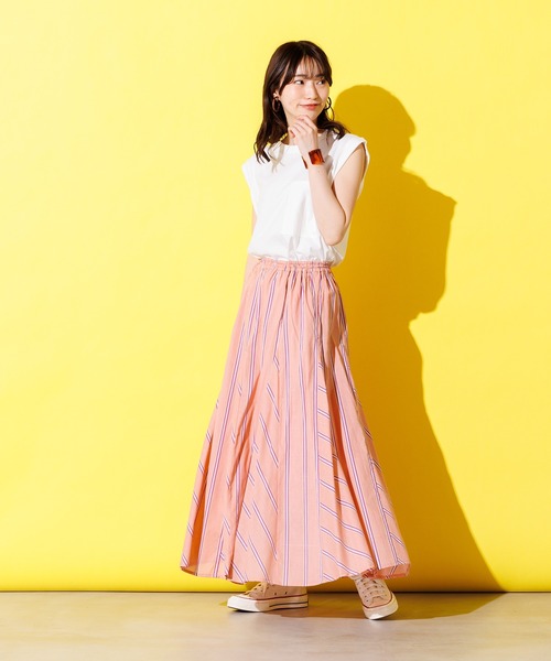 hunch(ハンチ)の「シンプル ノースリーブプルオーバー(Tシャツ/カットソー・レディース・グレー/ブラック/ブラウン系その他/ピンク/ブルーグリーン/ホワイト系その他/オフホワイト・FREE)」の10枚目の写真