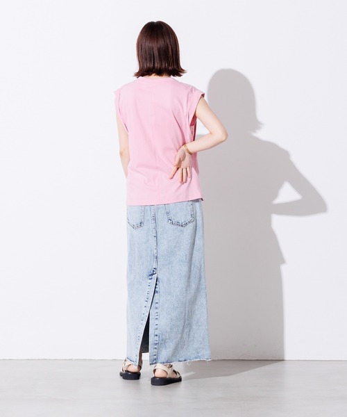 hunch(ハンチ)の「シンプル ノースリーブプルオーバー(Tシャツ/カットソー・レディース・グレー/ブラック/ブラウン系その他/ピンク/ブルーグリーン/ホワイト系その他/オフホワイト・FREE)」の20枚目の写真