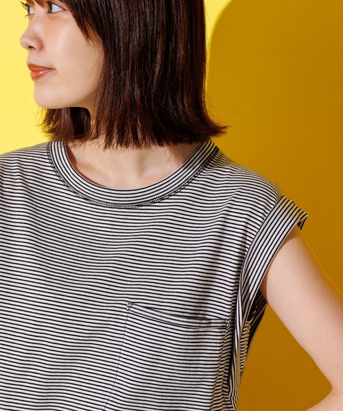 hunch(ハンチ)の「シンプル ノースリーブプルオーバー(Tシャツ/カットソー・レディース・グレー/ブラック/ブラウン系その他/ピンク/ブルーグリーン/ホワイト系その他/オフホワイト・FREE)」の14枚目の写真