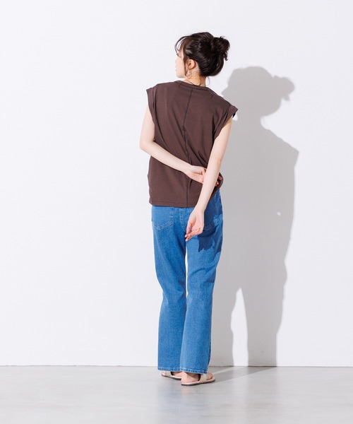 hunch(ハンチ)の「シンプル ノースリーブプルオーバー(Tシャツ/カットソー・レディース・グレー/ブラック/ブラウン系その他/ピンク/ブルーグリーン/ホワイト系その他/オフホワイト・FREE)」の18枚目の写真