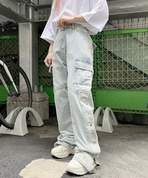 デザインデニムバギーパンツ