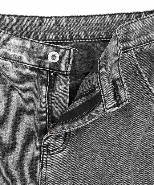 Figments（フィグメンツ）の「デザインデニムバギーパンツ（デニムパンツ・レディース・ブラック/ライトインディゴブルー・SMALL/MEDIUM）」の9枚目の写真