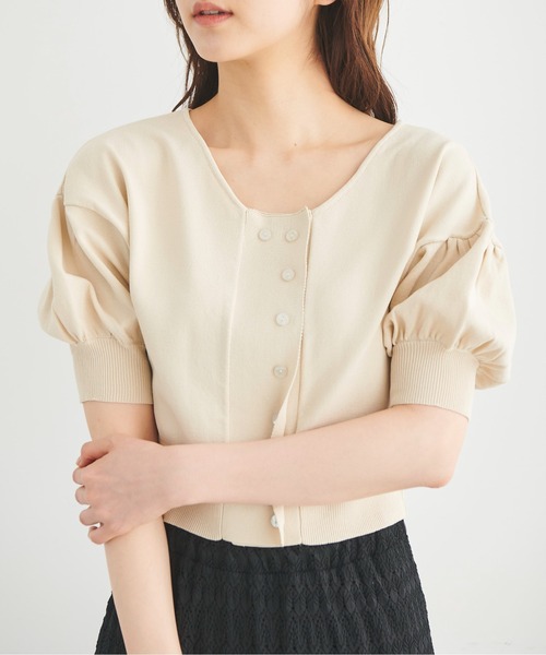 ベージュ パフスリーブ 半袖ボレロ ベージュ パフスリーブ 半袖ボレロ ベージュ パフスリーブ 半袖