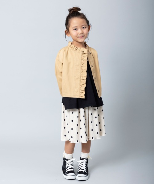 trois lapins kp（トロワラパンケーピー）の「ドット柄プリーツスカート(100～130)（スカート・キッズ・オフホワイト・110cm/120cm/130cm）」の7枚目の写真