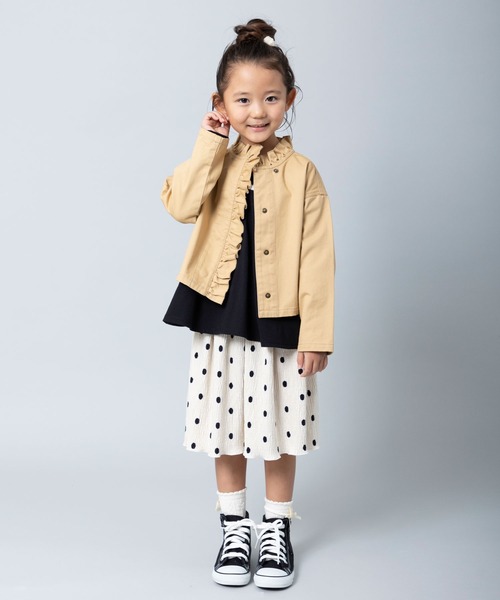 trois lapins kp（トロワラパンケーピー）の「ドット柄プリーツスカート(100～130)（スカート・キッズ・オフホワイト・110cm/120cm/130cm）」の6枚目の写真